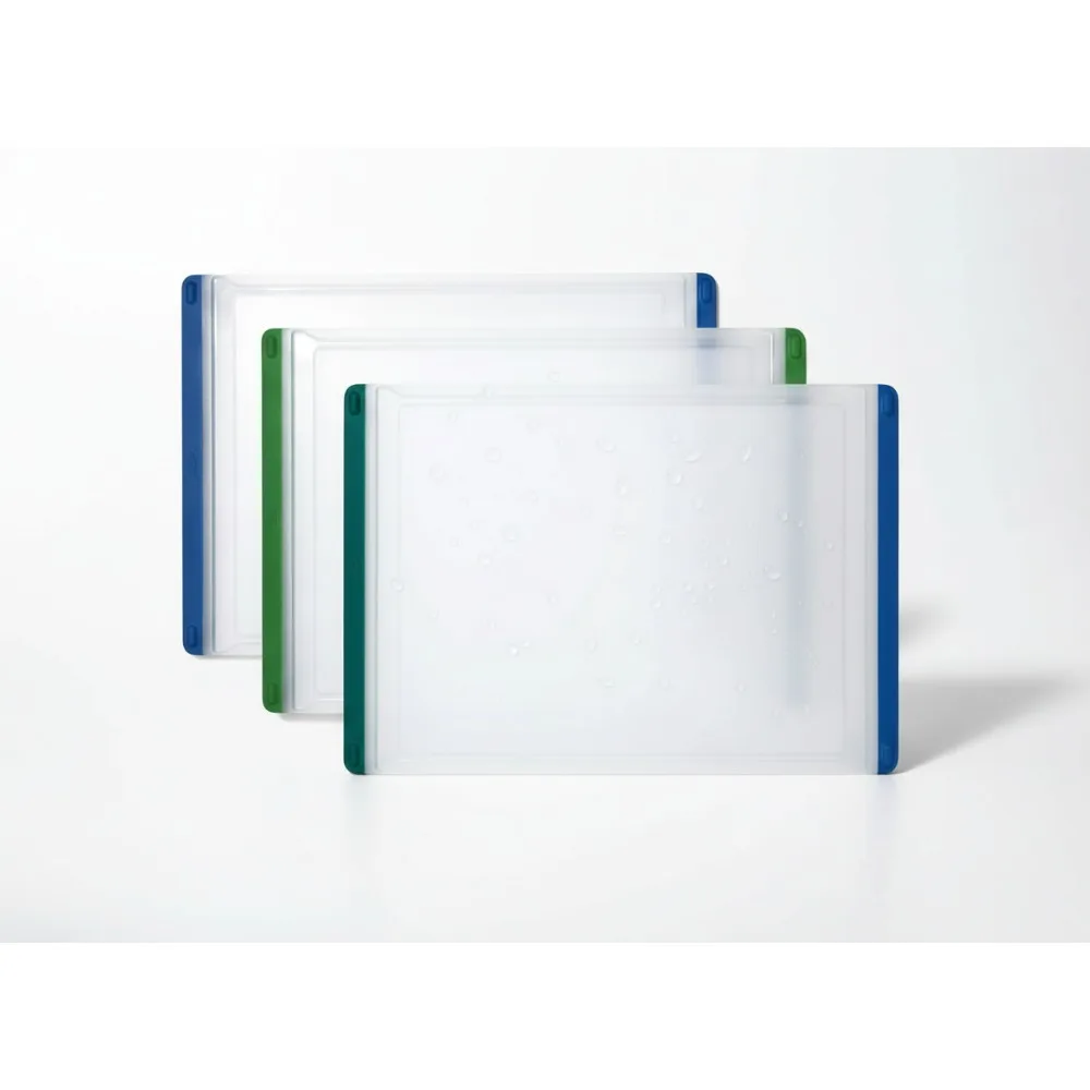 

Набор из 3 пластиковых разделочных досок с цветным кодированием — красный, зеленый, синий для безопасности на кухне с нескользящими ножками и возможностью мытья в посудомоечной машине