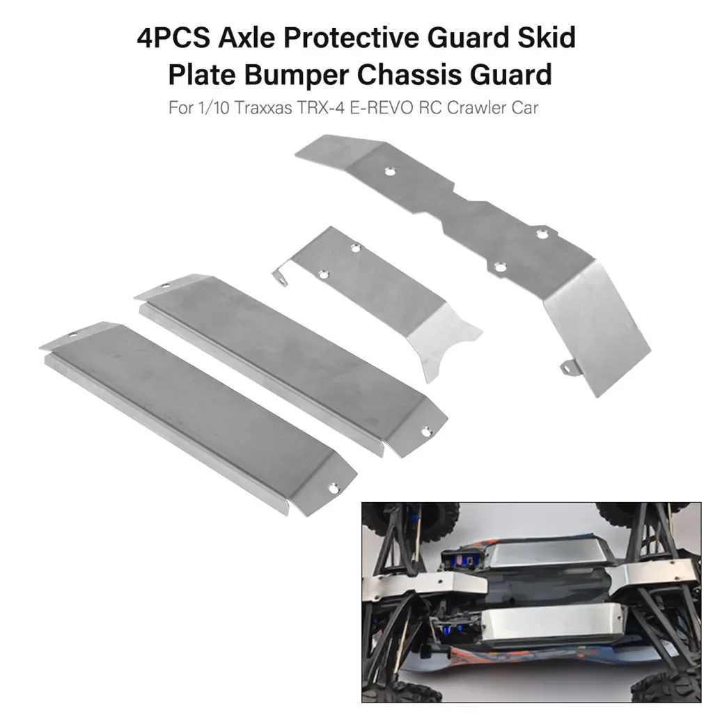 

4PCS Upgrade Axle Protective Guard Skid Plate Bumper Chassis Guard for 1/10 Traxxas TRX-4 E-REVO RC Crawler Car Parts