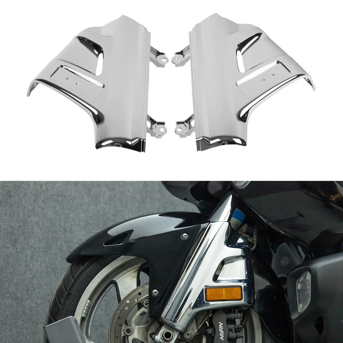 Matte Black Front Fork Brake Cover For  Goldwing GL1800 2001-2010 2012-2017 Motorcycle Fender Side Covers Left Right Chrome