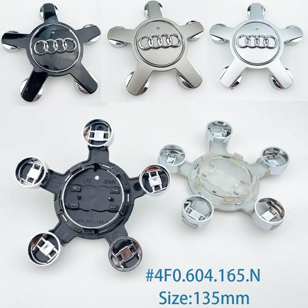 

4Pcs Car Wheel Hub Cover Tires Rim Center Replace Cap Decoration Accessories For Audi Q5 A3 A5 A4 A4L A6 A6L A7 A8 Auto Emblem