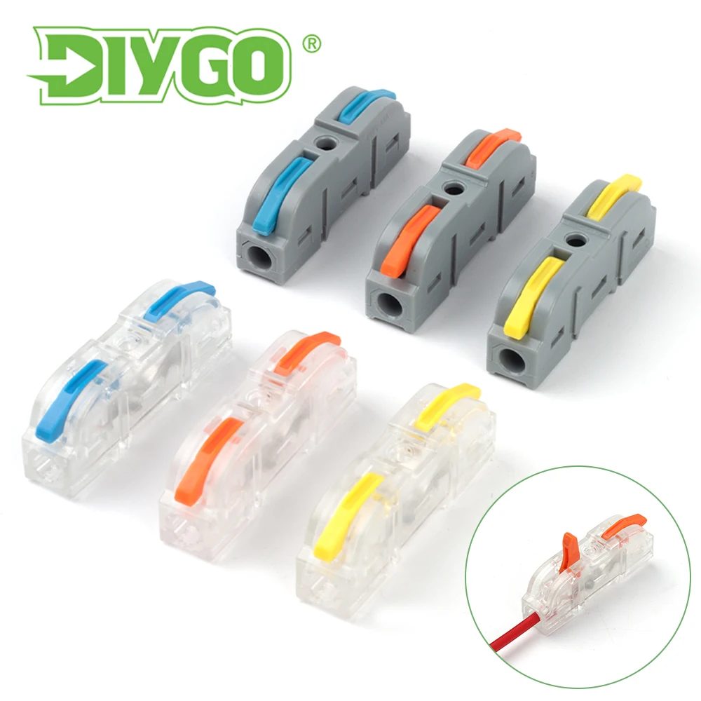 

1 in 1 out Mini Lever Wiring Connectors Docking Type Compact Wire Connector Splicing Terminals Block Push-in Home Juntion Box