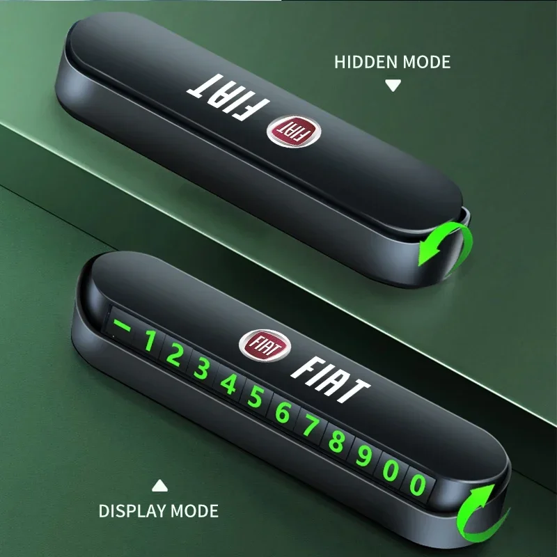 Car Styling Temporary Parking Card Phone Number Card Plate For Fiat 500 Ducato Pondo Punto Panda FR Abarth Doblo Stilo Bravo - view 5