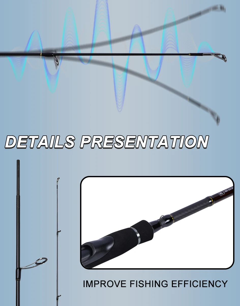 MIFINE JIG TRAINING Angelrute 3-14g/5-21G/7-28g/10-42g/12-56g/20-85g Zander Hecht Barsch Spinnrute mit Schnellen Hohlspitzen – Detail 8