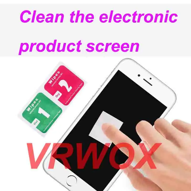 100Pcs Guide Sticker Wipes and Wet Dry Paper Screen Cloth Dust Absorber Clean Dust For Mobile Phone Tablet Camera Lens Screen