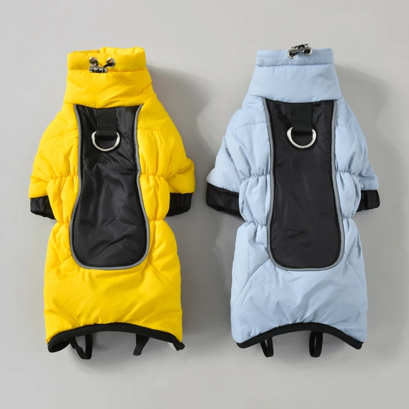 

Ветрозащитное пальто и куртка с хлопковой подкладкой для собак, уличная одежда с высоким воротом и длинными рукавами, комбинезон для домашних животных, тканевая одежда для французского бульдога, пуделя