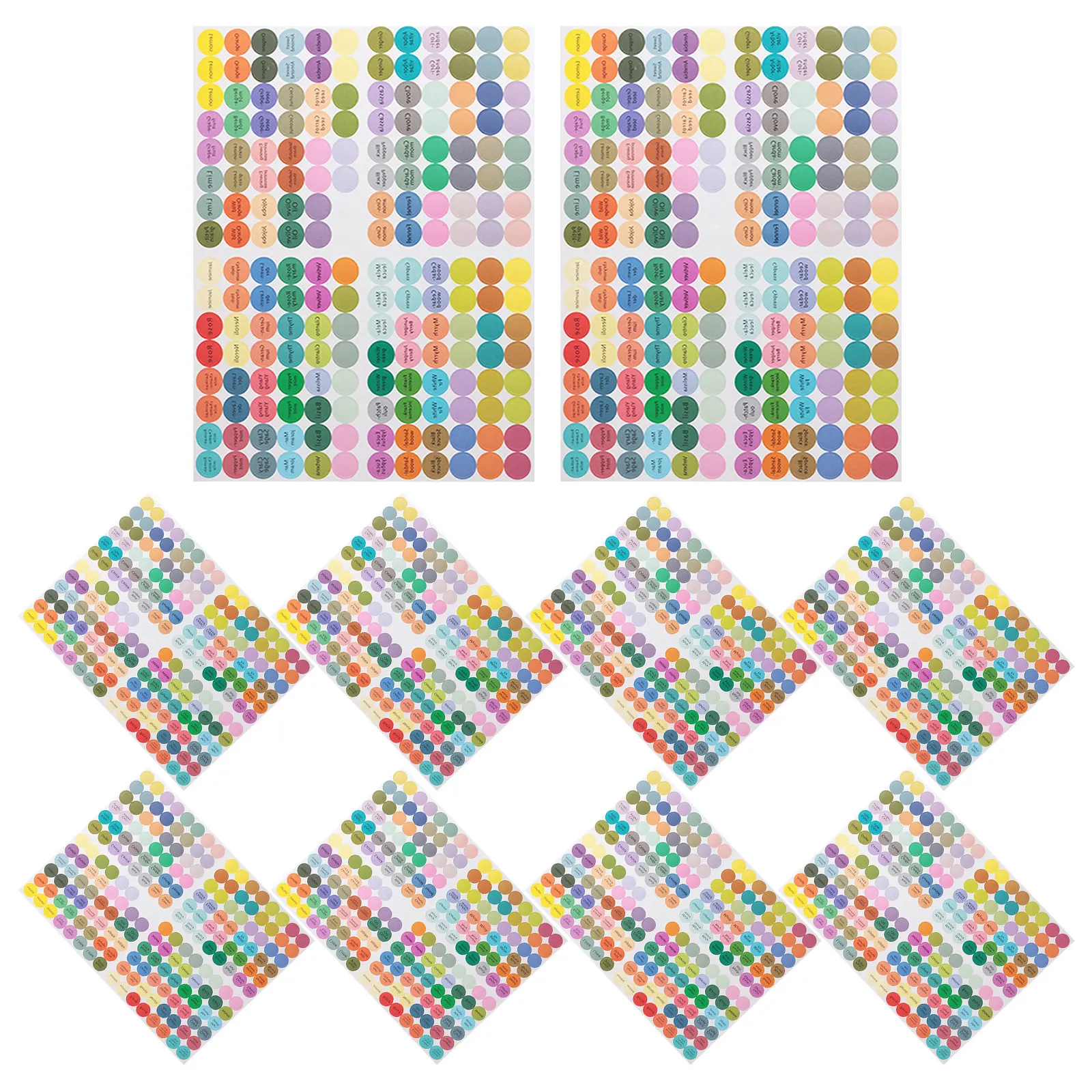 10Pcs Round Bottle Labels for Essential Oils Strong Adhesive Stickers Kitchen Organization Canned Jar Decals