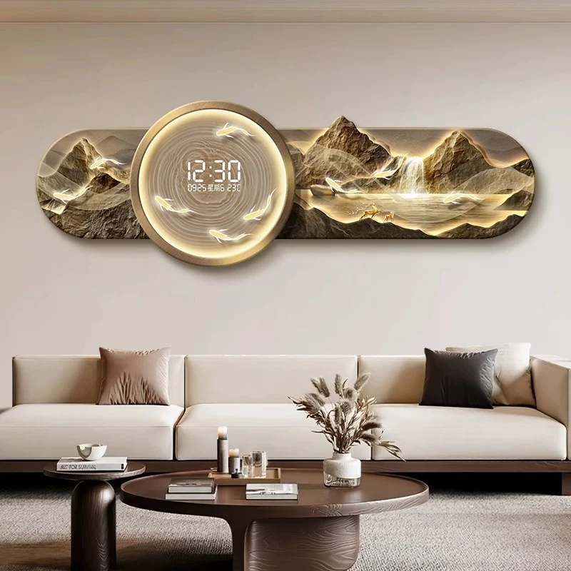 Modern High-End LED Digital Clock Living Room Decorative Background Wall Clocks Electronic Часы на стену Interior Home Decor