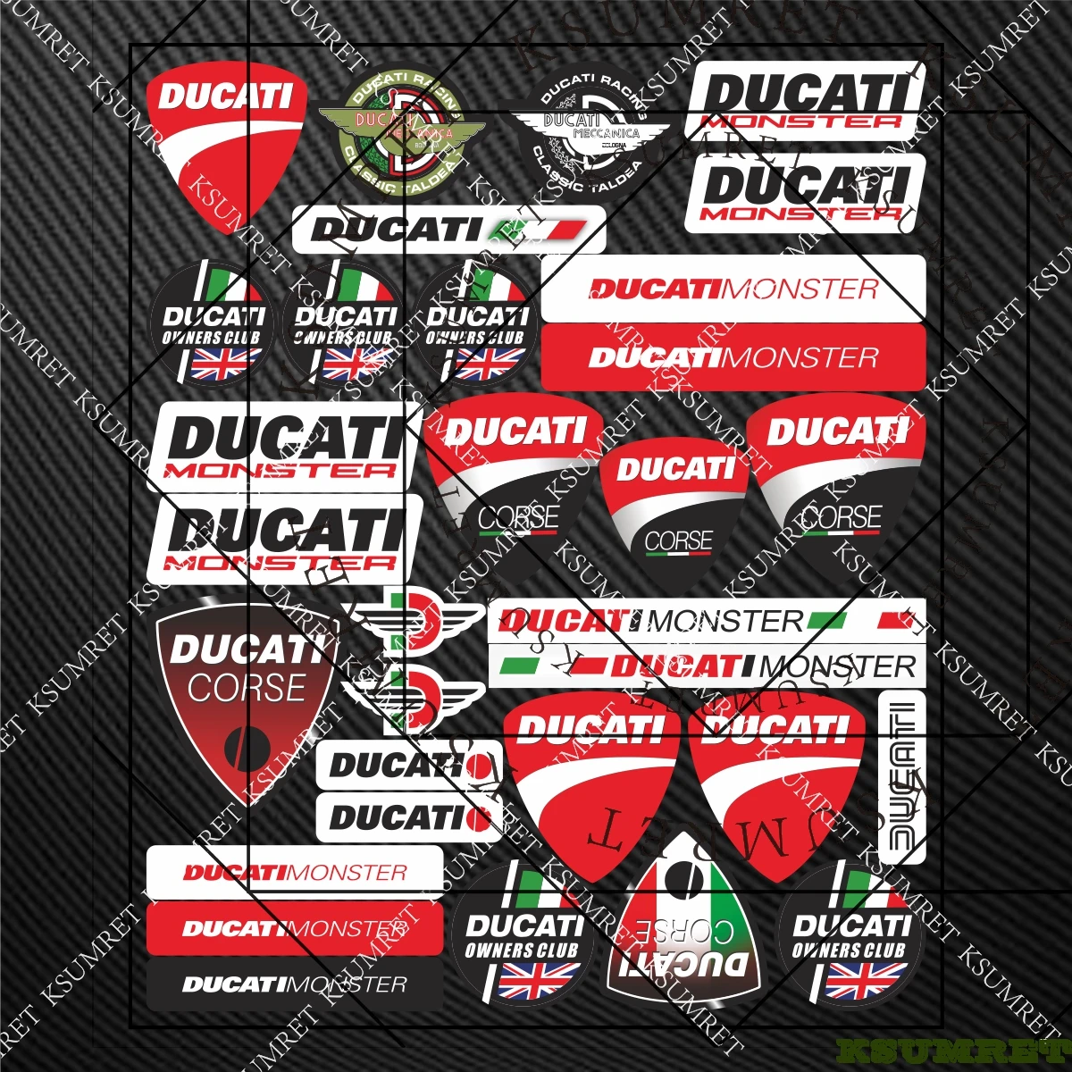 لملصقات شعار Ducati ملصق مائي لخزان الدراجة النارية