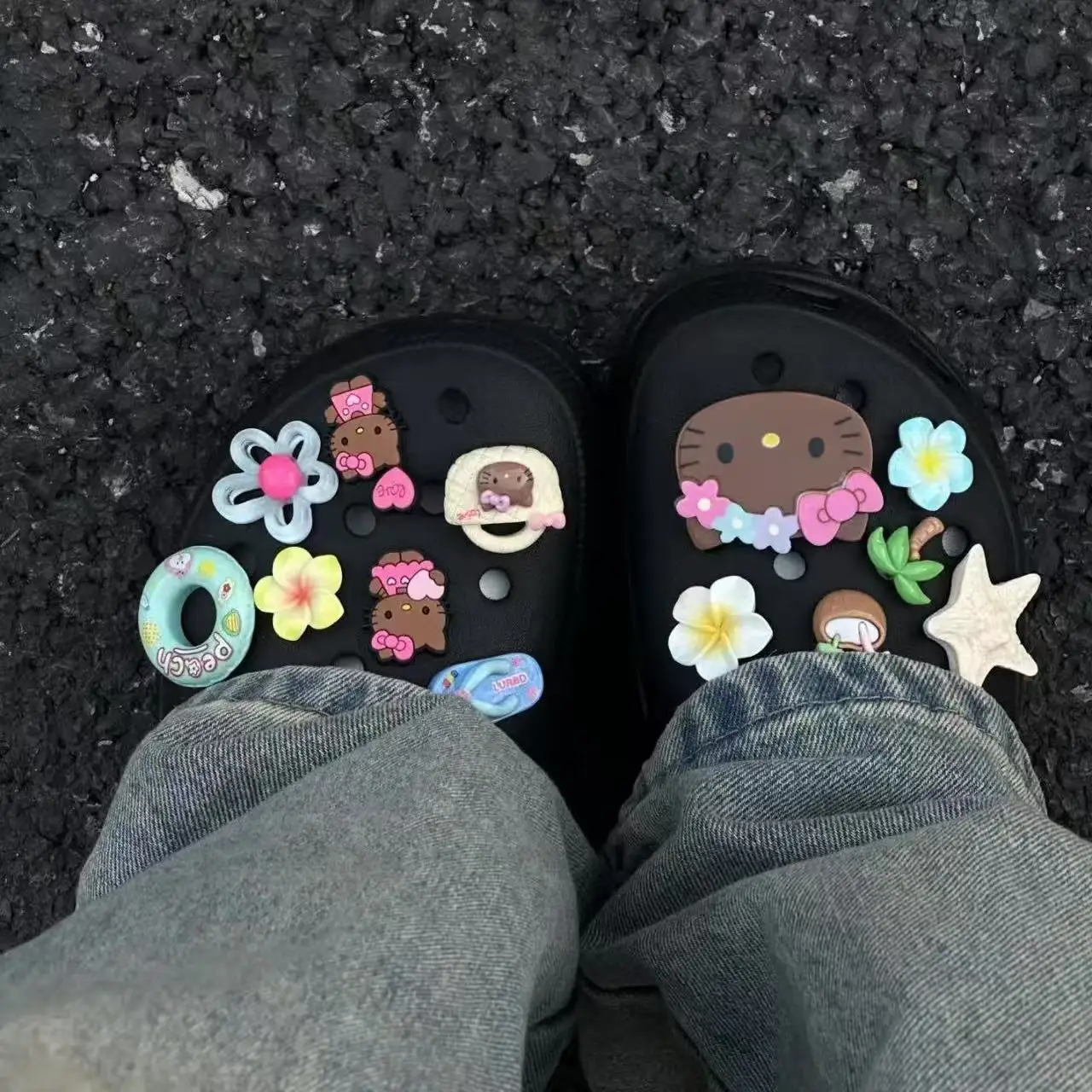 Summer Brown Cartoon  Hawaiian Theme Starfish Shoe Charms Beach Clog Accessories Bubble Slides Sandals Clip DIY Decor Women Gift