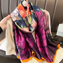 Spring Scarf Women's Luxury Design Polyester Material Smooth Scarf Soft Shawl Beach