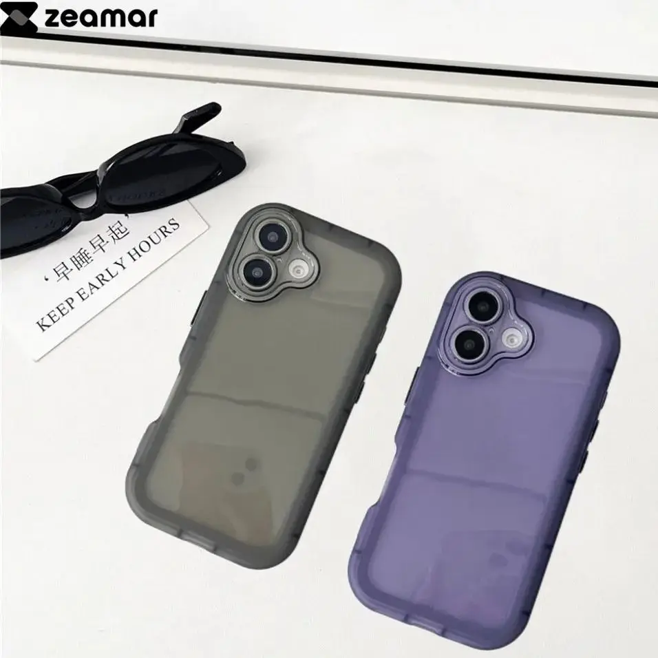 Transparent Oval Silicone Case For iPhone 16 15 14 8 7 Plus 13 12 11 Pro Max X XR XS Max Candy Color Air Cushion Buffer Cover