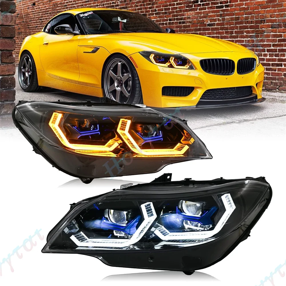 Pair LED Headlights For 2009 2010 2011 -2016 BMW Z4 E89 Convertible Headlamps Front Lights Turn Signal DRL Head Lamp Assembly