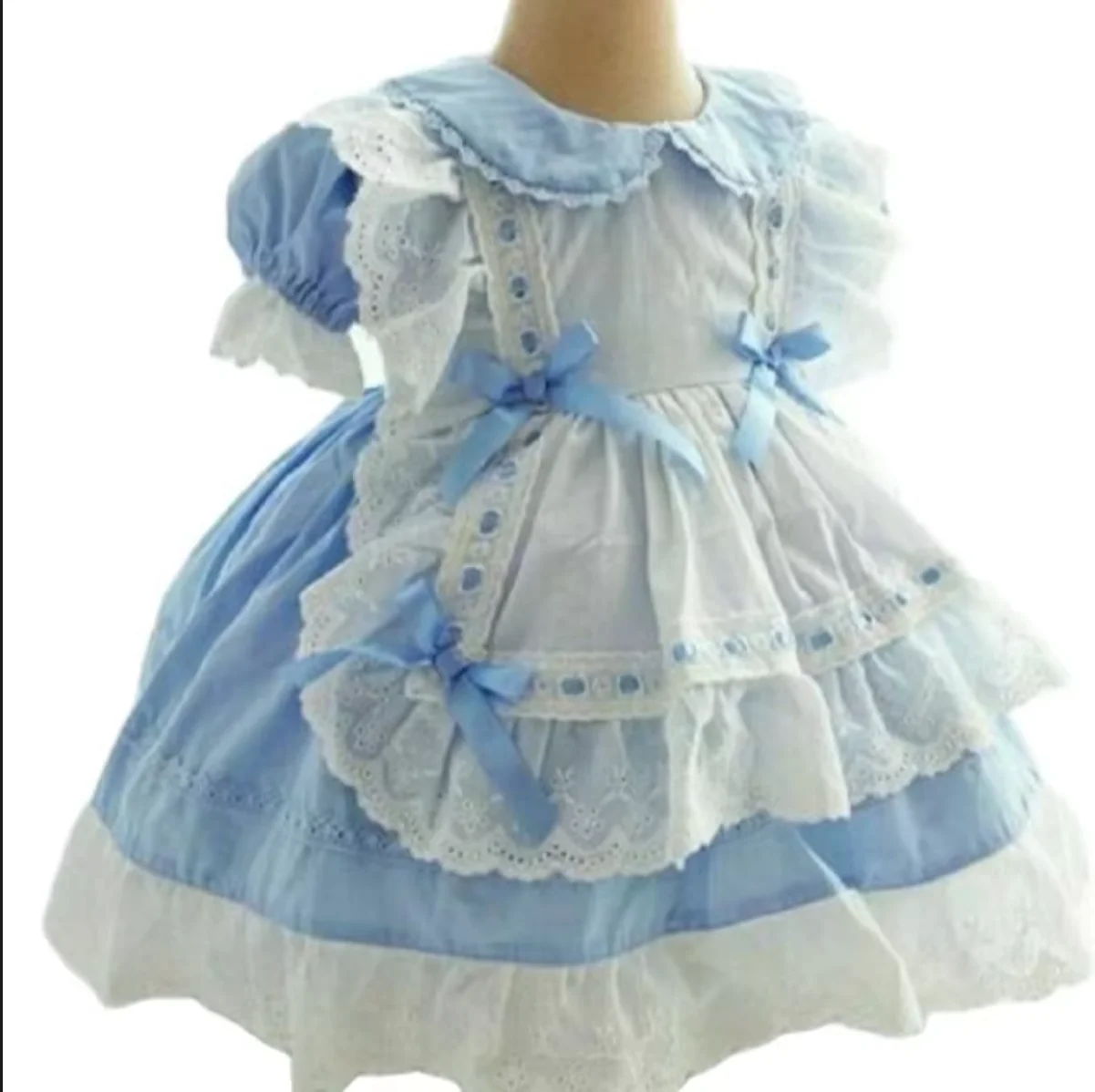 

Baby Girl Sissy Blue Mini Dress Short Skirt Role Play Dress Customization