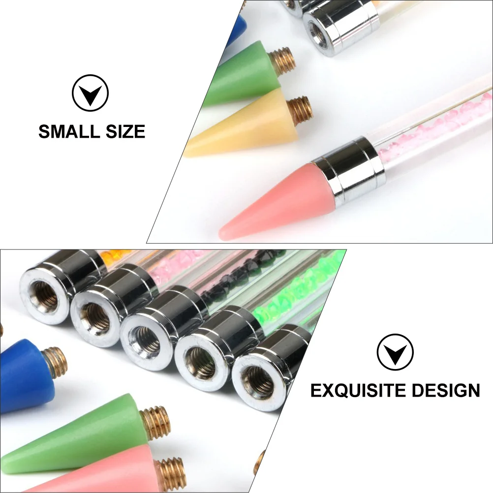 

12Pcs Nail Rhinestones Picker Replacement Tips Point Drill Pen Tool for DIY Manicure Gems Jewelry Wax Applicator