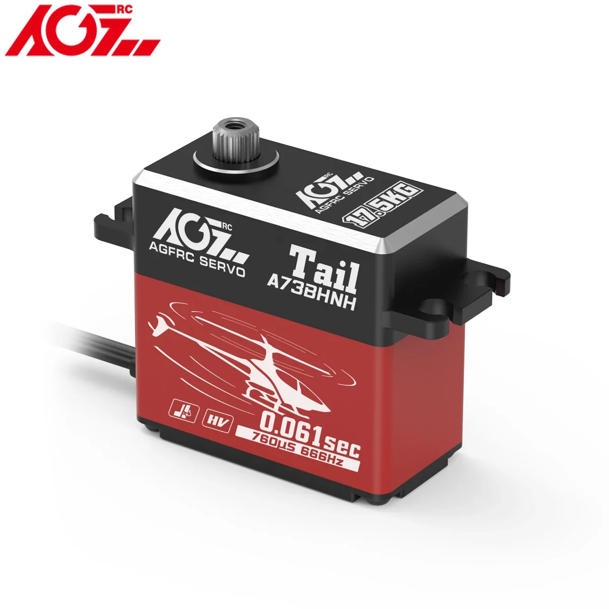 AGFRC A73BHNH Affordable 17.5kg Torque Brushless Motor Steel Gear 0.068sec Quick Respond Tail Servo For RC Helicopter