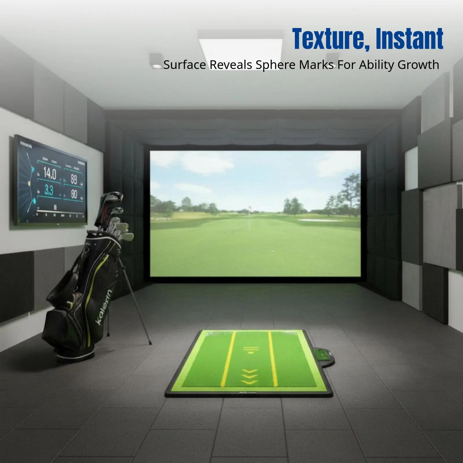 tapis-d'entrainement-de-golf-detection-de-la-trajectoire-du-coup-analyse-de-l'impact-pratique-en-interieur-et-en-exterieur-guide-d'alignement-options-multi-surfaces