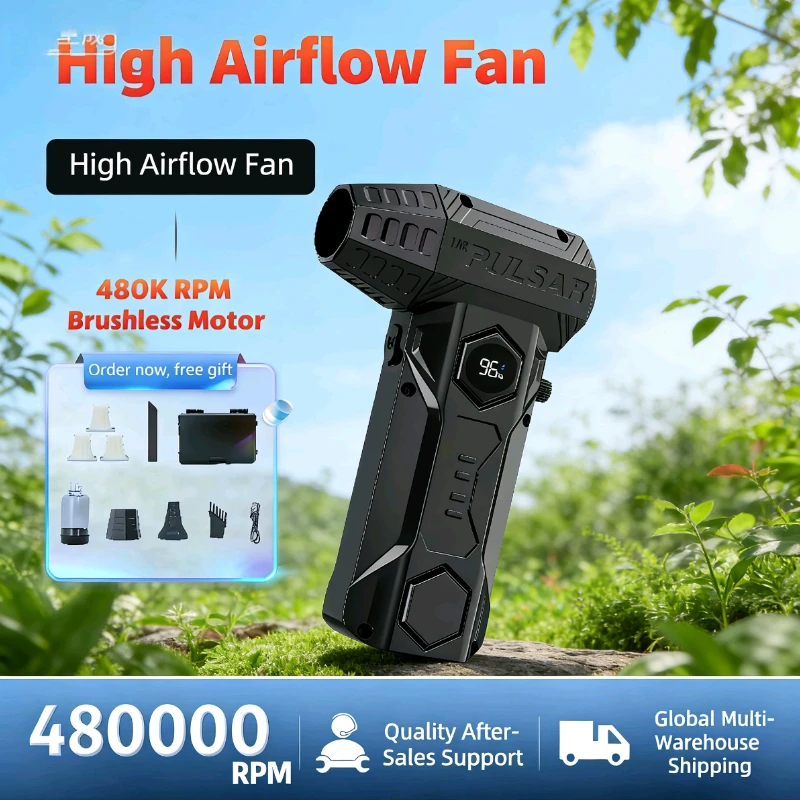 

X11Pro Турбоструйный вентилятор 480000 об/мин Мощный воздуходувка Бесщеточный двигатель Турбовентилятор Скорость ветра 71 м/с 10000 мАч сильный бриз