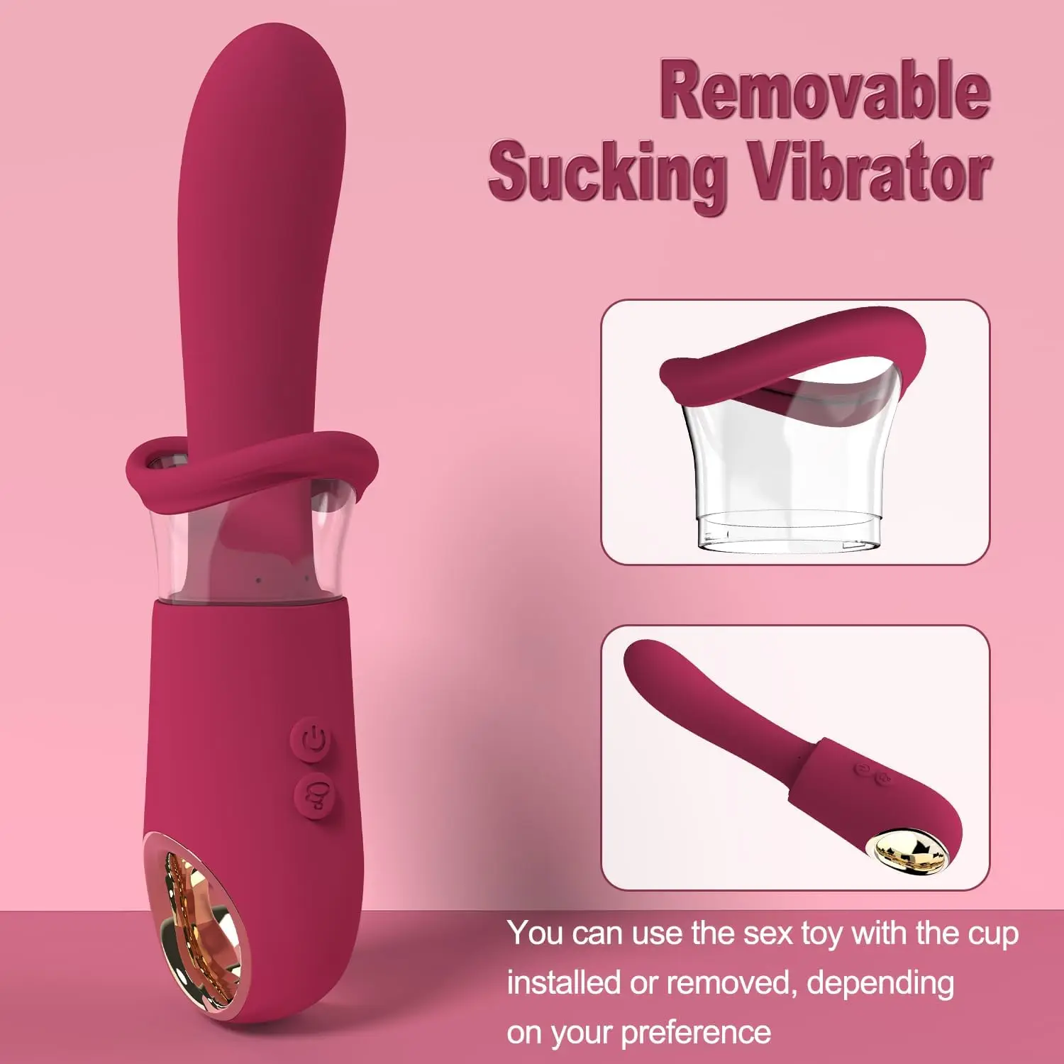 HESEKS Sucking Vibrator with Vacuum Suck Pump Clit Sucker Clitoral Nipple Stimulator Massager Realistic Dildo Sex Toy for Women