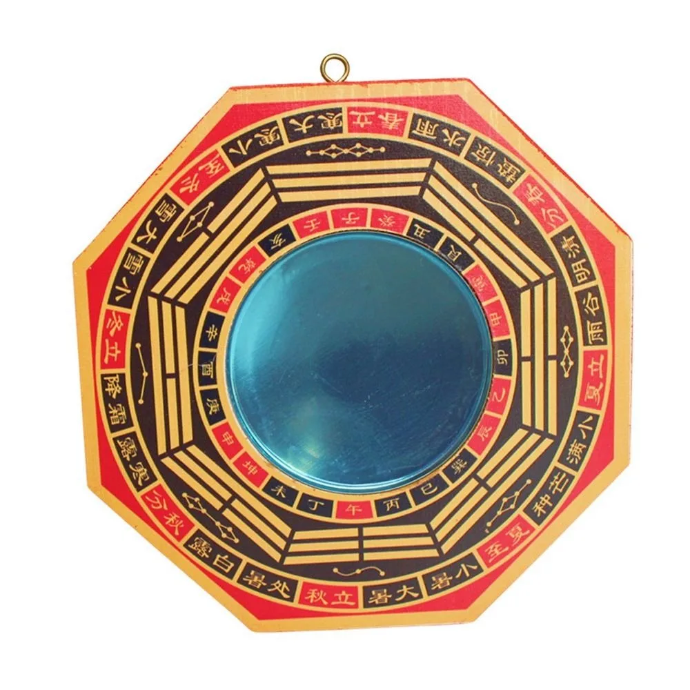 Stainless Steel Mirror Face Chinese Convex Dent Bagua Mirror Lucky Retro Bagua Feng Shui Mirror Exquisite Ancient