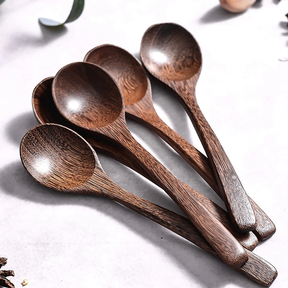 

Eco Friendly Long Handle Flatware Tableware Cooking Utensils Dessert Coffee Spoon Soup Spoons Wooden Spoon Tea Spoon