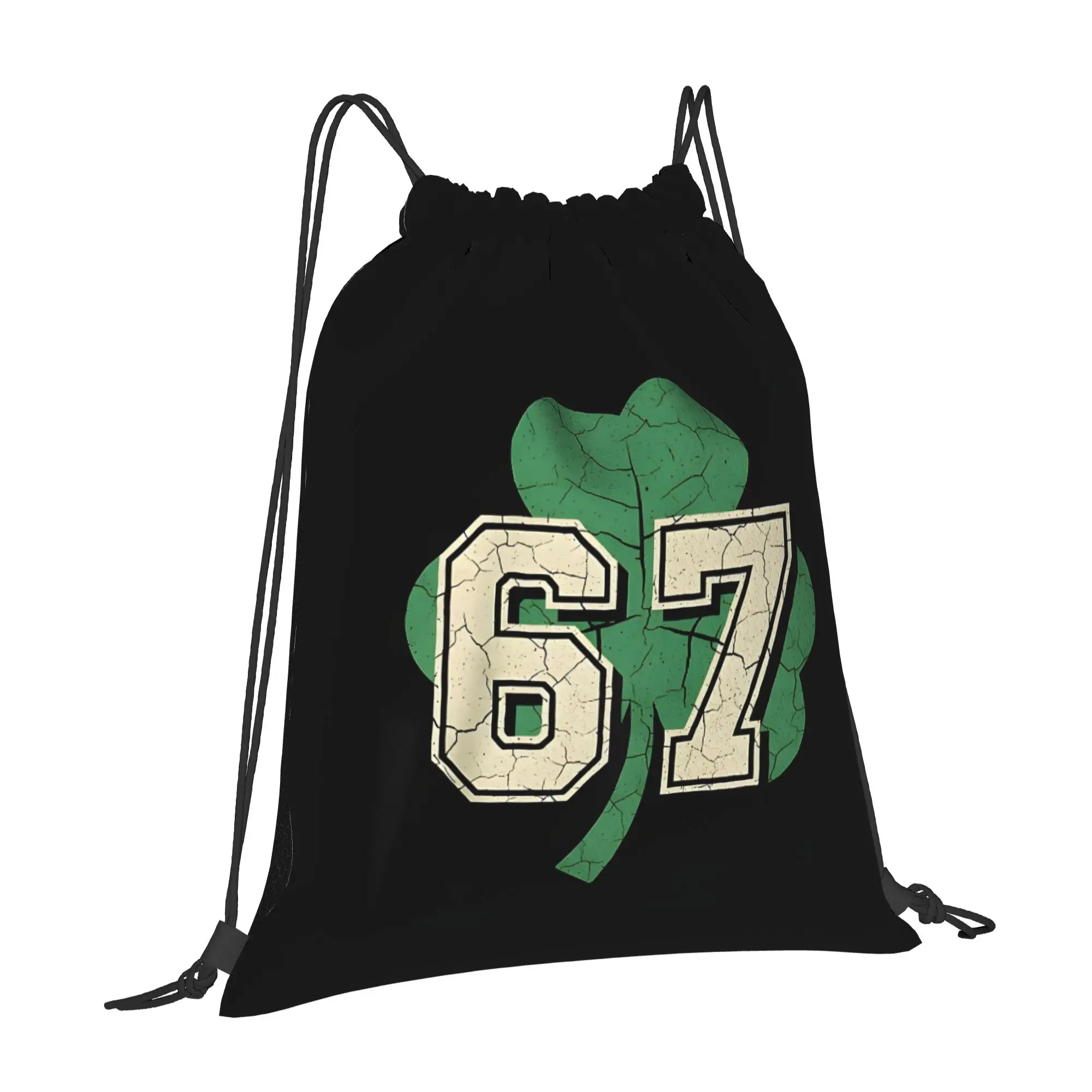 67 Shamrock St Patricks Day 6 7  Girls  Irish 67 Portable Hiking Drawstring Backpack Riding Backpack Gym Clothes Drawstring Bags