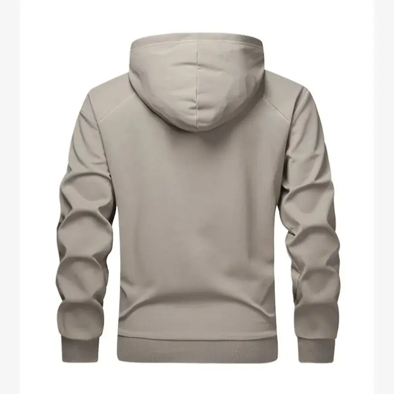 Hoodie Lengan Panjang Tebal Longgar Pria Kardigan Berkerudung Kasual Jaket Musim Gugur Musim Dingin Tahan Angin Hangat Nyaman Streetwear