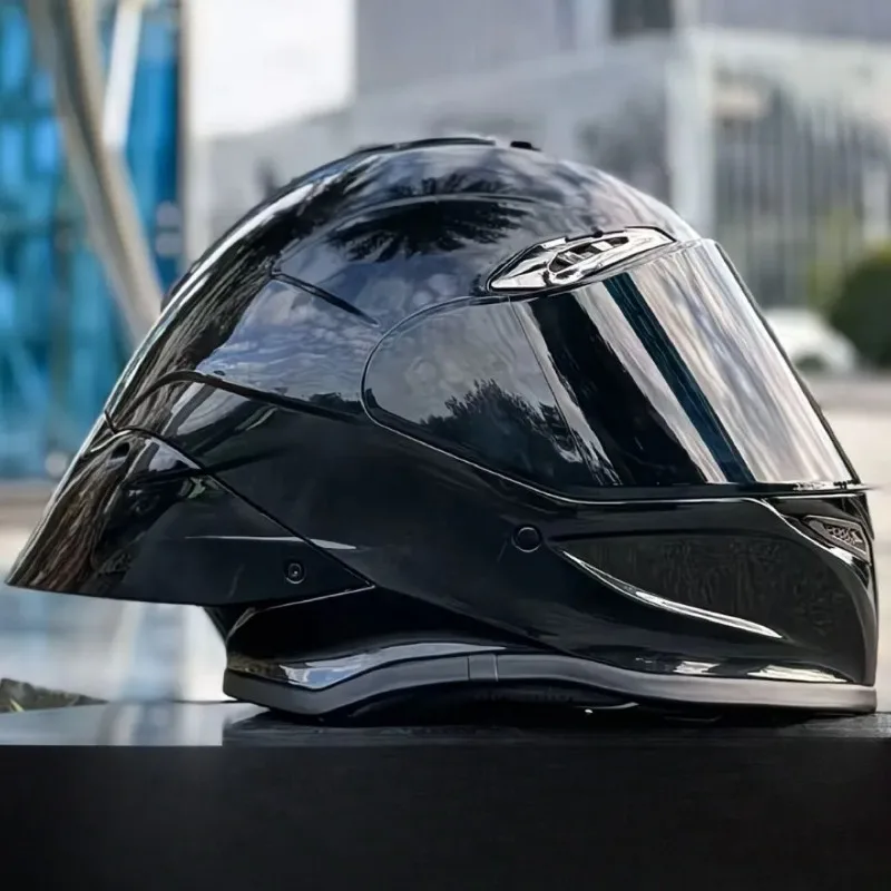 HOT Motorhelm Grote Achtervleugel Dubbele Lens Volledig Gezicht Helm Motocross Helm DOT Goedgekeurd motorhelm - afbeelding 1