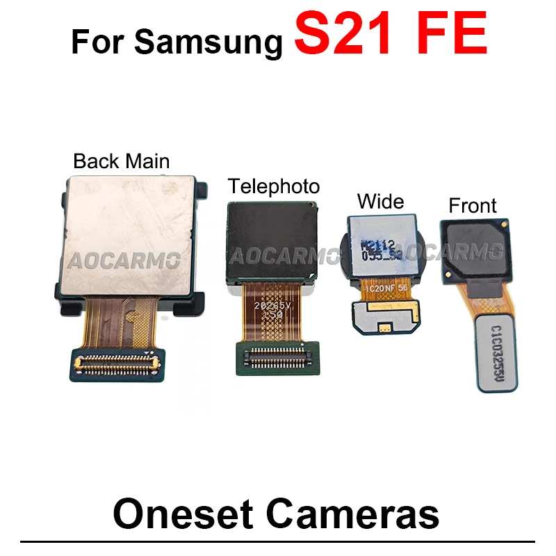 For Samsung Galaxy S21 FE Front + Rear Telephoto And Wide Back Main Camera Flex Cable Replacement Parts S21fe 5G