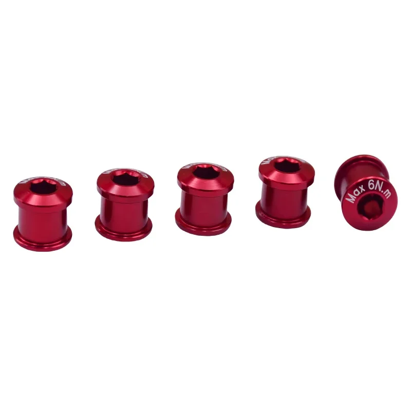 FOURIERS 5PCS/Set Bike Chainring Bolts Bike Single Double Nut Crankset Chain Ring Screw 5MM 7MM Cycling Accessories