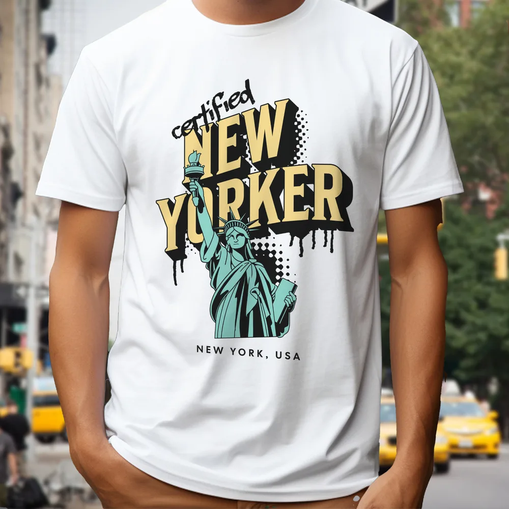 Certified New Yorker Funny  York City T-Shirt, Statue of Liberty  Design TeeFun Horror Y2KLuxury vintage oversized