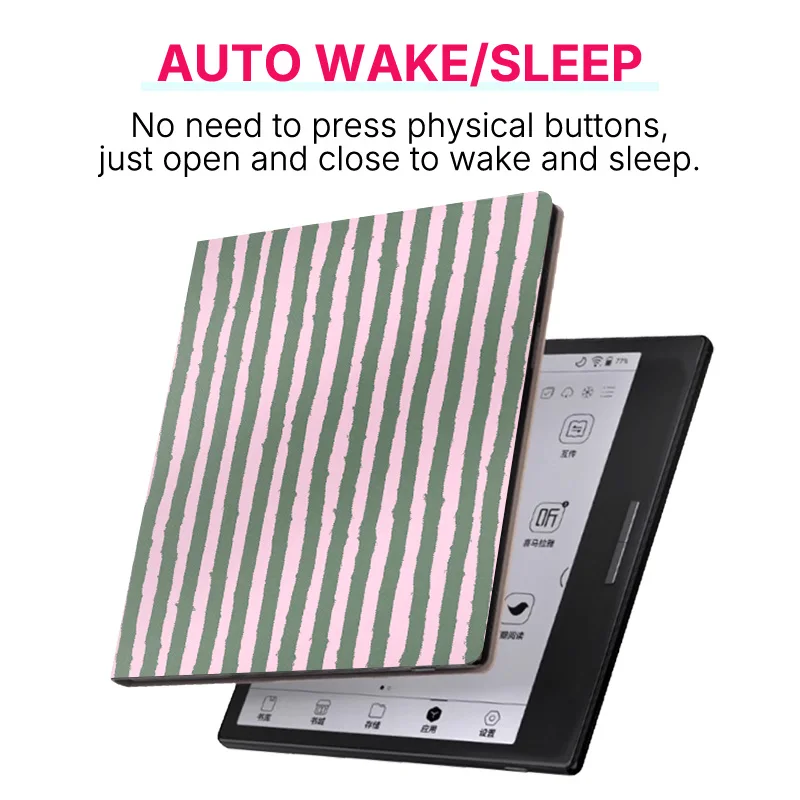 Murmelo Frameless Magnetic Case for Boox Go7 / Go Color7 GenII / Page / Leaf3 Auto Sleep/Wake Fresh Pattern Design