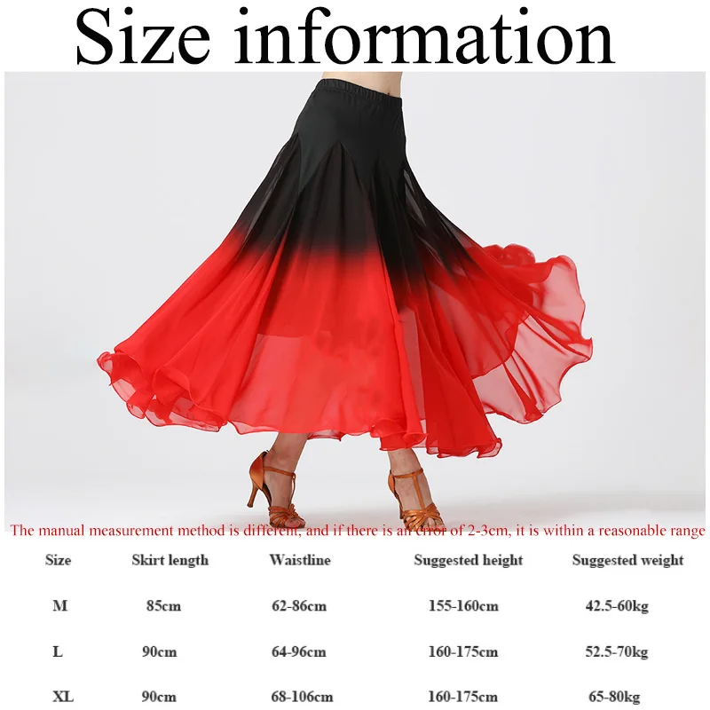 New Modern Dance Performance Costumes Cotillion Long Bustier Gradient Color Dancing Skirt with Large Hemline