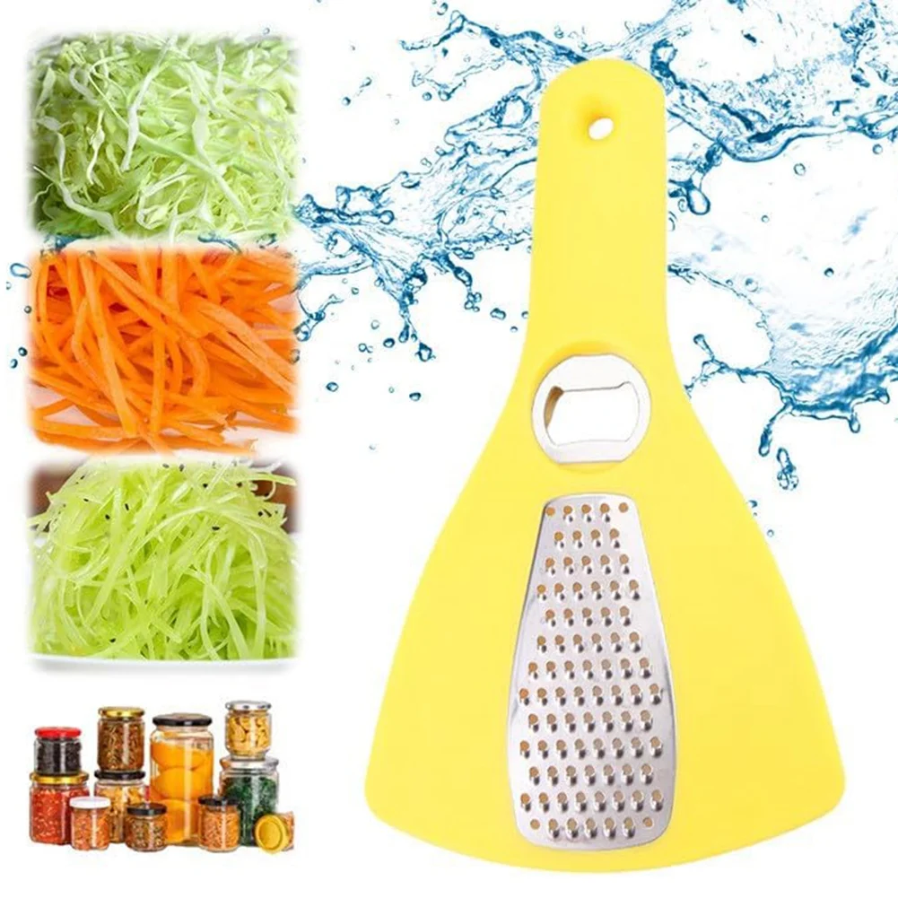 Bottle Opener Grater Two in One Tool, Vegetable Grater, Beer Cap Opener Kitchen Helper Gift Gray