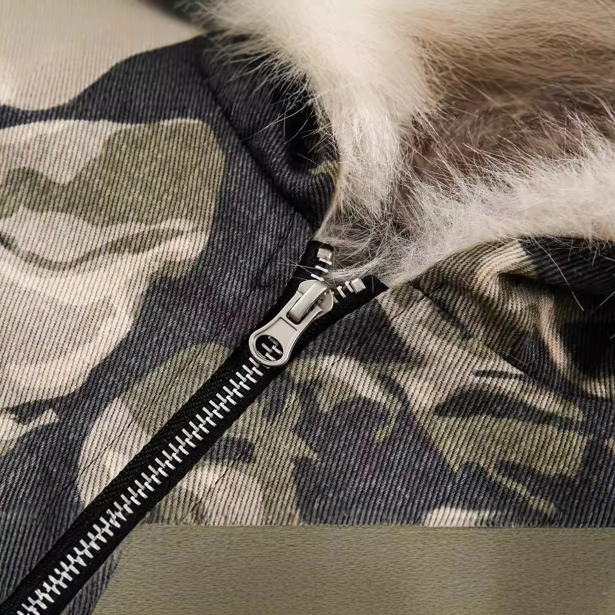Man Women Parkas Hoodies Fur Coat 2025 Winter New High Quality Camouflage Fur Collar Cotton Jacket Real Shot