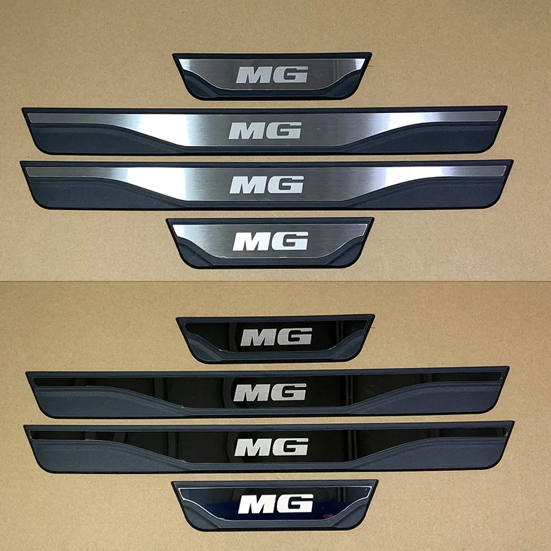 Image of Für MG ZS MG4 MG5 HS MG3 EV 2018-2026 2027 Türschwellerplatten Edelstahl Kunststoff Styling Auto-Aufkleber Innenausstattung Autoteil