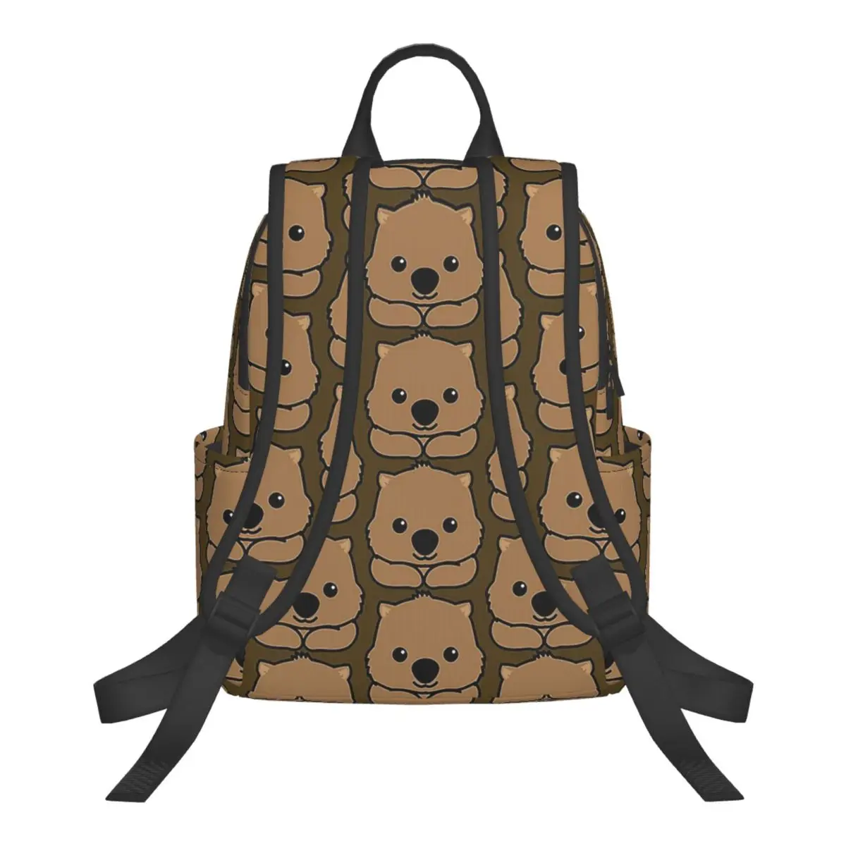Cute Baby Wombat Smiling Drawing Student Backpack School Bag Hiking Travel Daypack for Men Women Fashion Bookbag Shoulder Bags