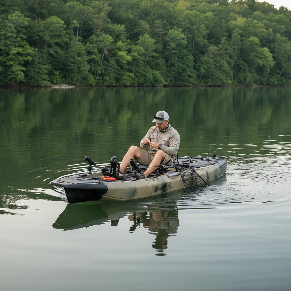 10FT 3 Sections Single Seat Flap Fin Propeller Pedal Drive Detachable Modular PE Plastic Kayak Fishing Electric Motor 1 Person