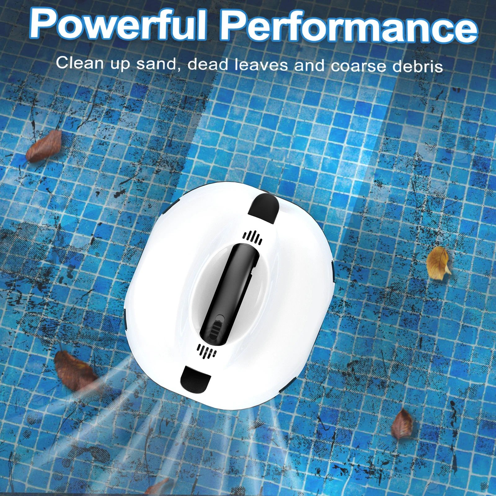 

Cordless Robotic Pool Cleaner, Automatic Pool Vacuum with Self-Parking, 80㎡ Coverage