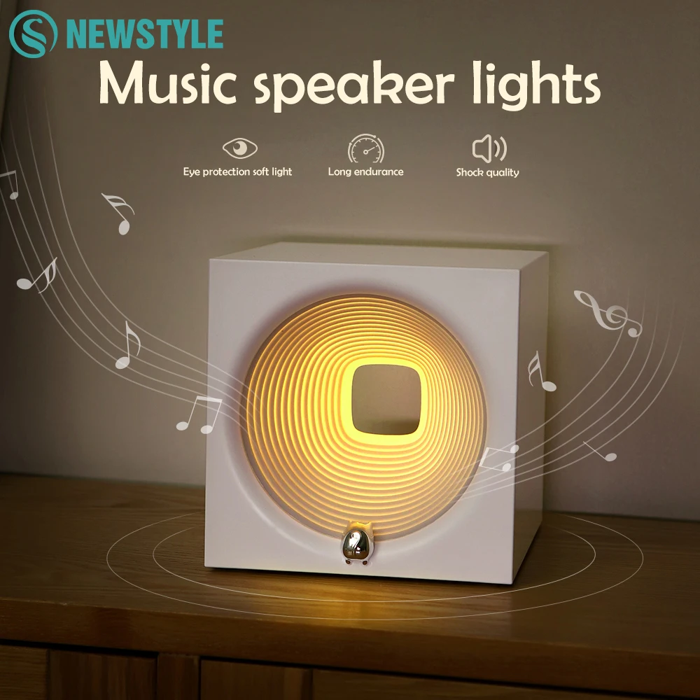 

Time Machine Night Light With Bluetooth Speaker Stepless Dimming Rechargeable Sleeping Table Lamp For Bedroom Office