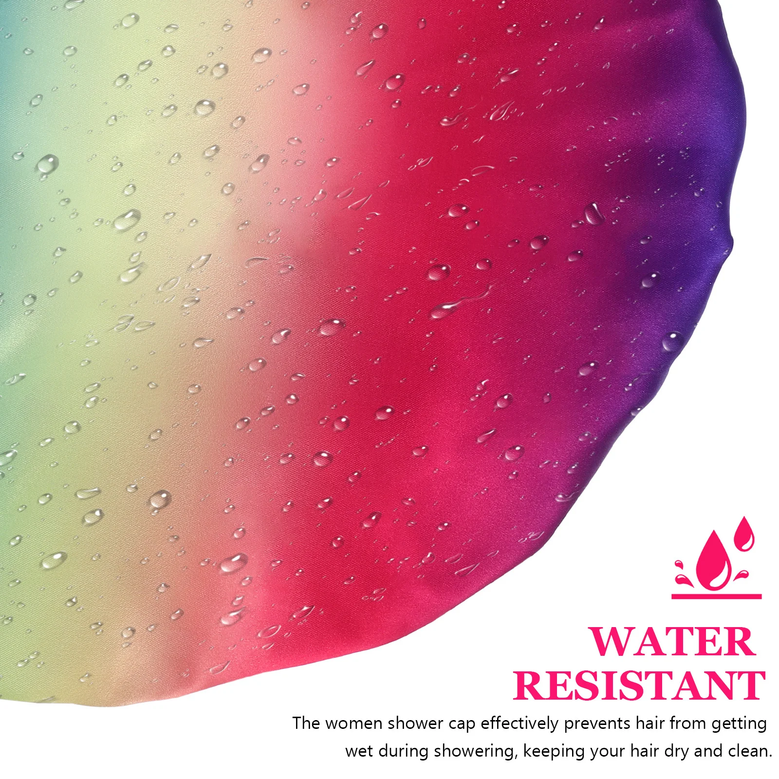 

1 Unit Waterproof Shower Cap with Rainbow Colors Hair Shower Cover for Women Men Reusable Bath Cap for Travel Curly Hair