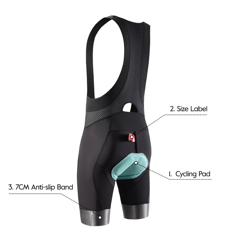 RION Herren Radsport-Trägerhose Mountainbike MTB Tights Polsterung Fahrrad-Trägerhosen Fahrradausrüstung Italienisches Dolomiti-Polster 8H Outdoor-Sport – Detail 12