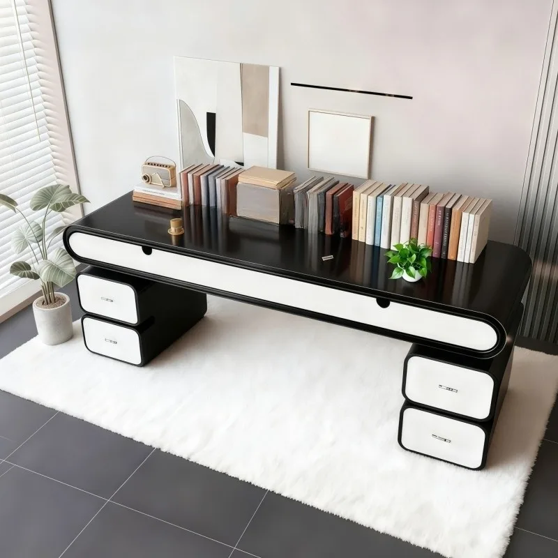 Cream-style painted , home office , writing , modern minimalist computer desk, study desk