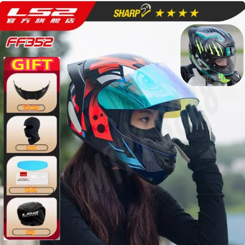 LS2 FF358 DOT ECE Certification Full Face Motorcycle Helmet Ls2 Motocross Racing Helmets for Man Woman Casco Moto Casque