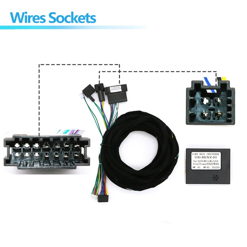 Car Radio Wire Harness Power Adapter Canbus Box For Mercedes Benz S Class S-Class W220 1988 2005 16pin Android Stereo Cable