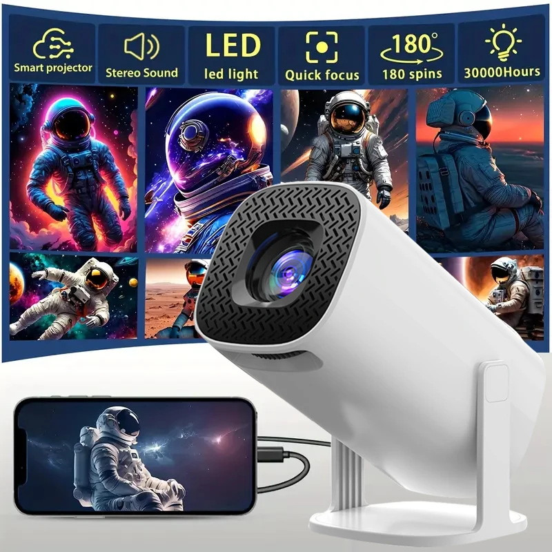 

P30pro Portable Mini Projector Quick Focus, Built-in Speakers, 1080P Full HD, Ideal for Movie Night & Gaming Glow Party Supplies