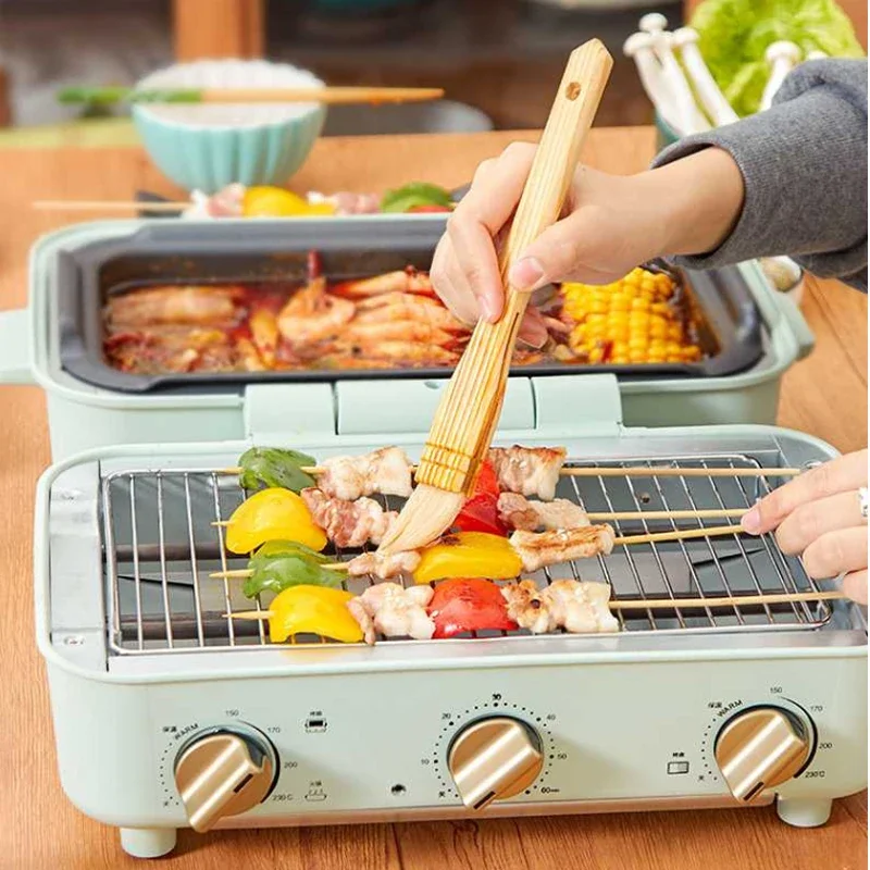 220V 1600W Electric Oven Electric Hot Pot Barbecue Machine Multifunctional Cooking Machine Foldable Design