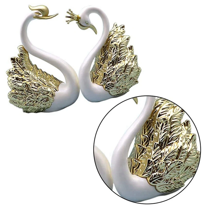 Swan Ornaments Figurines, Decoração Do Bolo, Figurines Do Carro, Decoração Home, Casamento, Natal, A, 6 Pcs