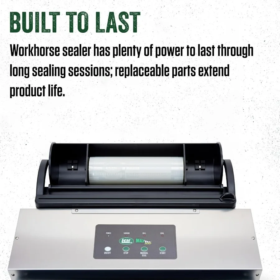 MaxVac 500 アルミニウム真空シーラー、取り外し可能なバッグホルダーとカッター付き、キッチン、オフィス、屋外での効率的な食品保存に
