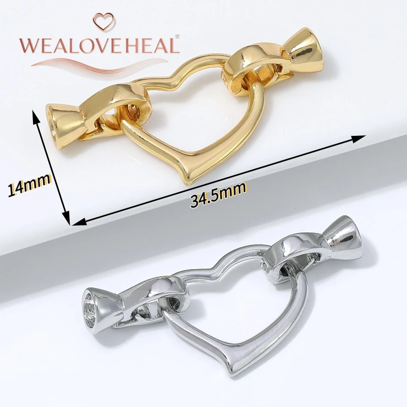 18K vergoldeter Messing-Herz-Perlenverschluss, Liebesverbinder mit Röhrenenden für DIY-Armband- und Halsketten-Schmuckherstellungszubehör – Detail 16