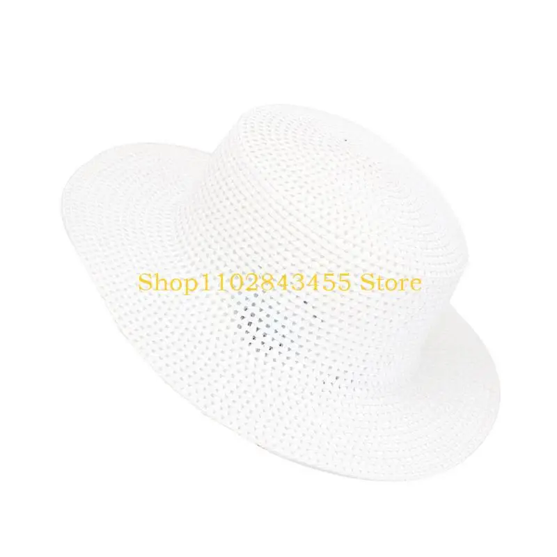 49MC Vacation Sun Protecting Hat Fashionable Flatted Hat Fancy Dress Hat Sweatproof